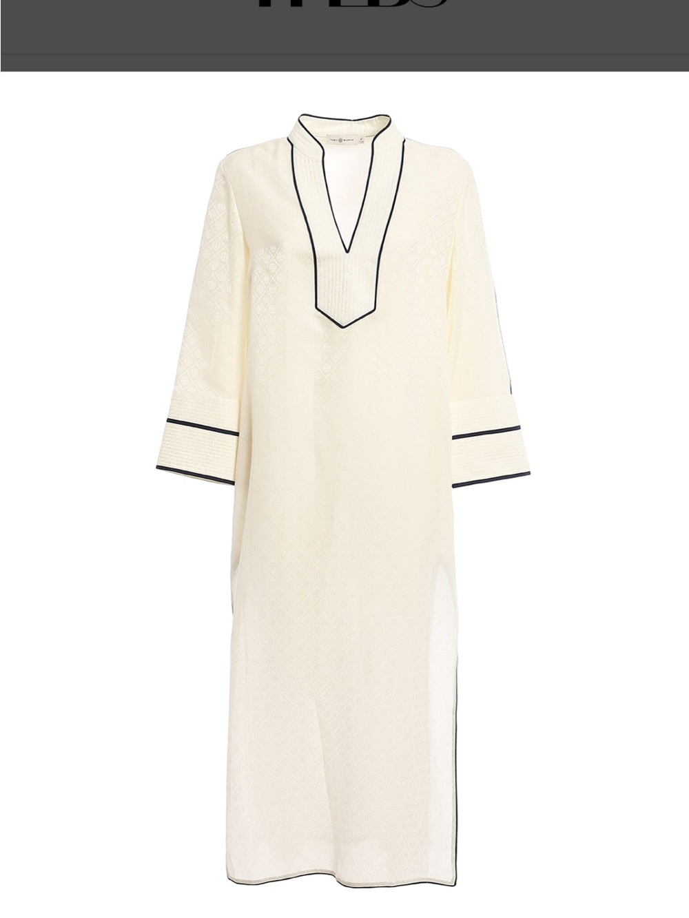 Sold Out! Size small Tory Burch ivory Maxi Tunic kaftan white NWT white lotus